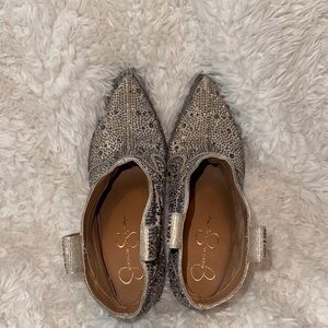 Jessica Simpson Sparkling Silver Ankle Booties
